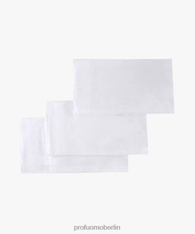 Zubehör de Profuomo Männer 3er-Pack Taschentücher aus Baumwolle Weiß BR442747