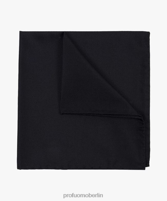 Zubehör de Profuomo Männer Einstecktuch aus Oxford-Seide Schwarz BR442770