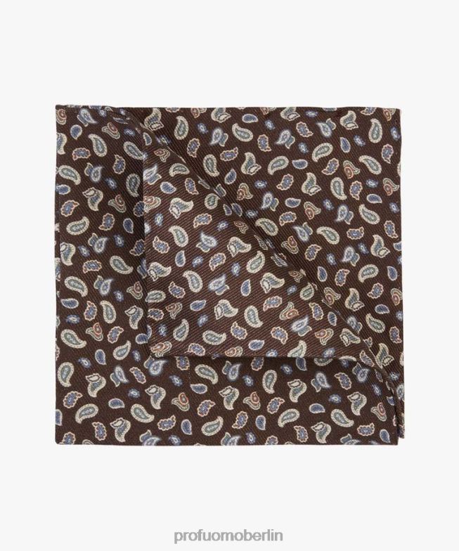Zubehör de Profuomo Männer Einstecktuch aus Seide braun BR442464