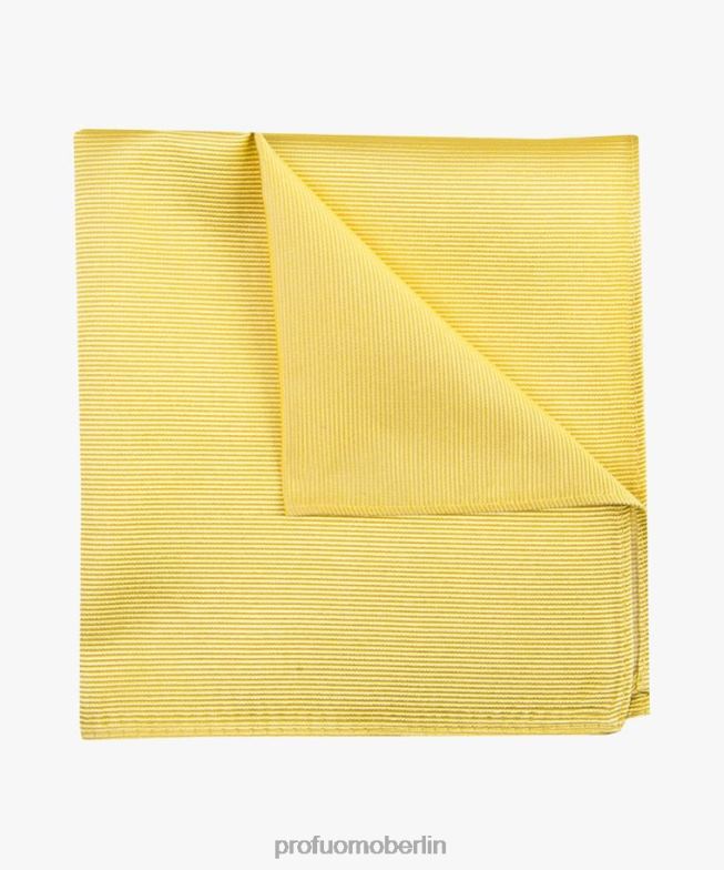 Zubehör de Profuomo Männer Einstecktuch aus fester Seide Gelb BR442757