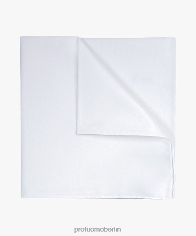 Zubehör de Profuomo Männer Einstecktuch aus königlichem Twill Weiß BR442503