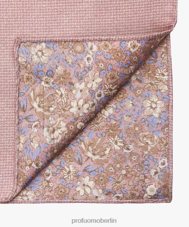 Zubehör de Profuomo Männer Einstecktuch mit doppeltem Aufdruck Rosa BR442727