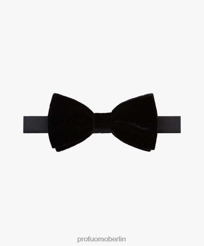 Zubehör de Profuomo Männer Fliege aus Velours Schwarz BR442485