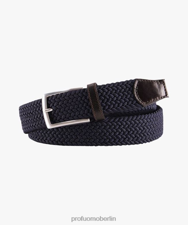 Zubehör de Profuomo Männer Elastischer Gürtel Marine BR442495