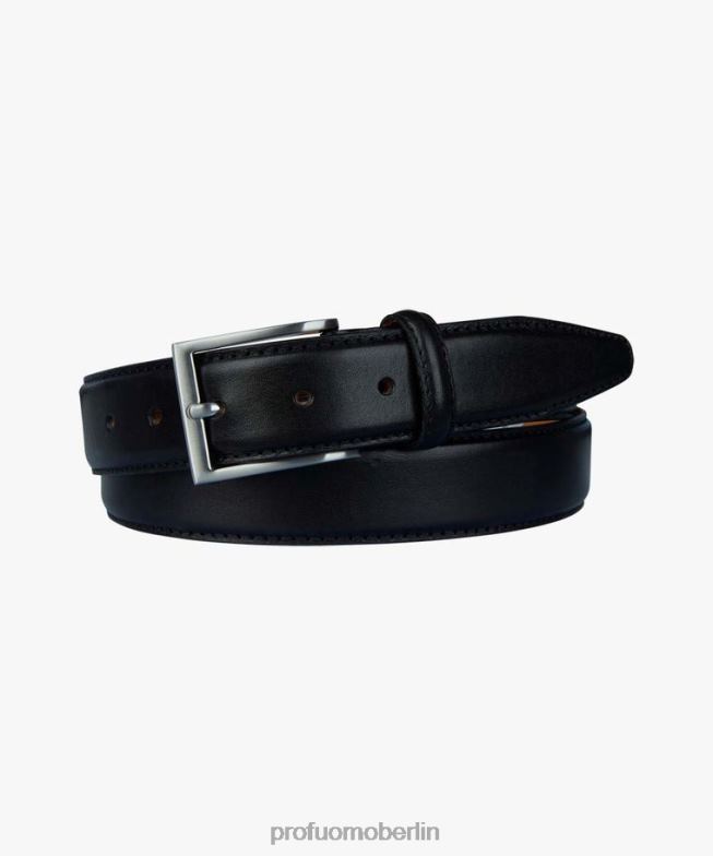 Zubehör de Profuomo Männer Gürtel aus Kalbsleder Schwarz BR442491