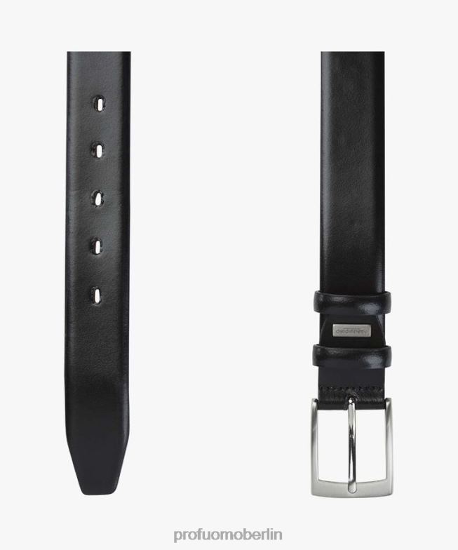 Zubehör de Profuomo Männer Ledergürtel Schwarz BR442532