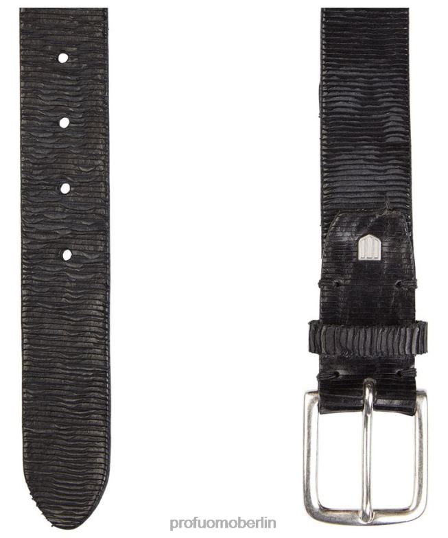 Zubehör de Profuomo Männer Ledergürtel Schwarz BR442538
