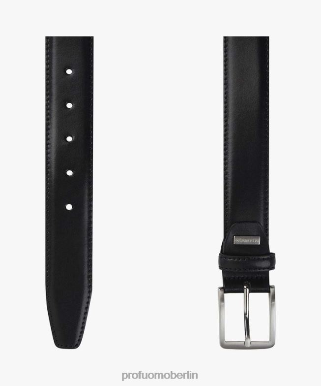 Zubehör de Profuomo Männer Ledergürtel Schwarz BR442540