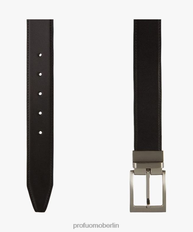 Zubehör de Profuomo Männer Wendegürtel aus Leder Schwarz BR442542