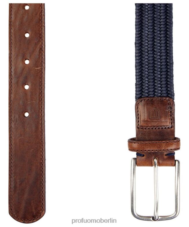 Zubehör de Profuomo Männer geflochtener Gürtel Marine BR442537