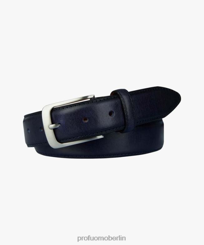 Zubehör de Profuomo Männer handpolierter Gürtel Marine BR442530