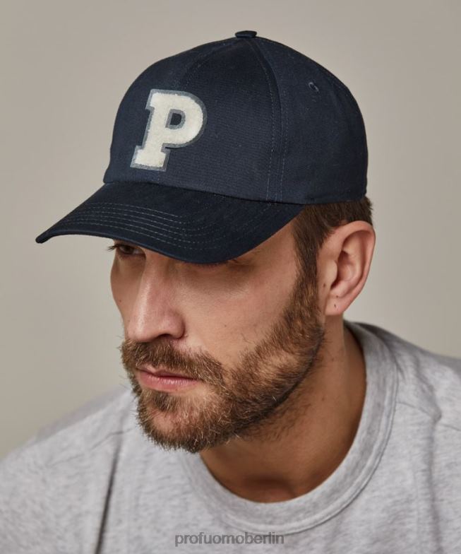 Zubehör de Profuomo Männer Kappe mit Baseball-Logo Marine BR442745