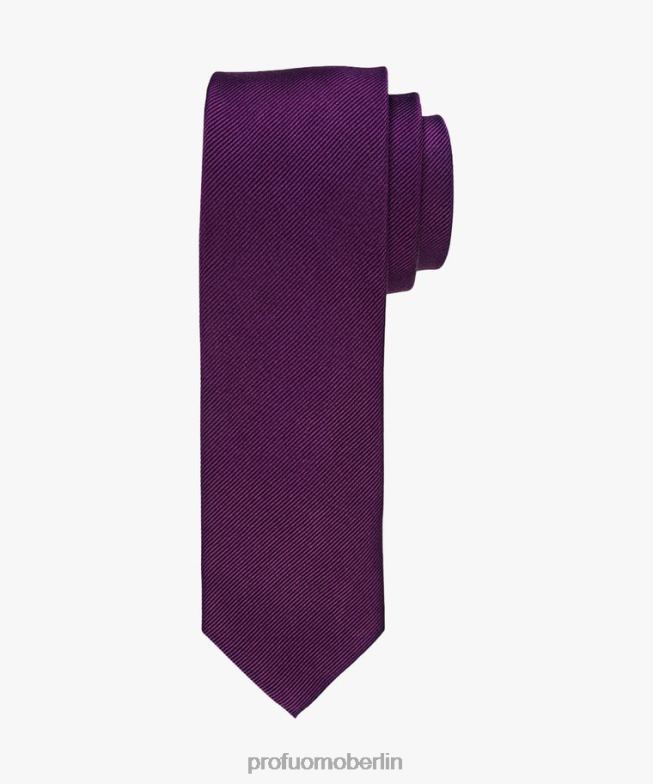 Zubehör de Profuomo Männer Feste Seidenkrawatte Aubergine BR442607