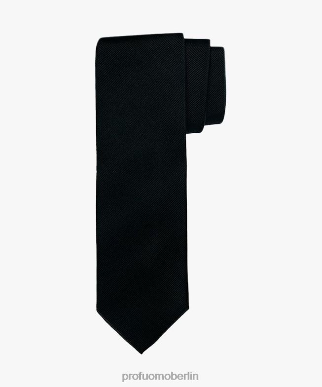 Zubehör de Profuomo Männer Feste Seidenkrawatte Schwarz BR442512