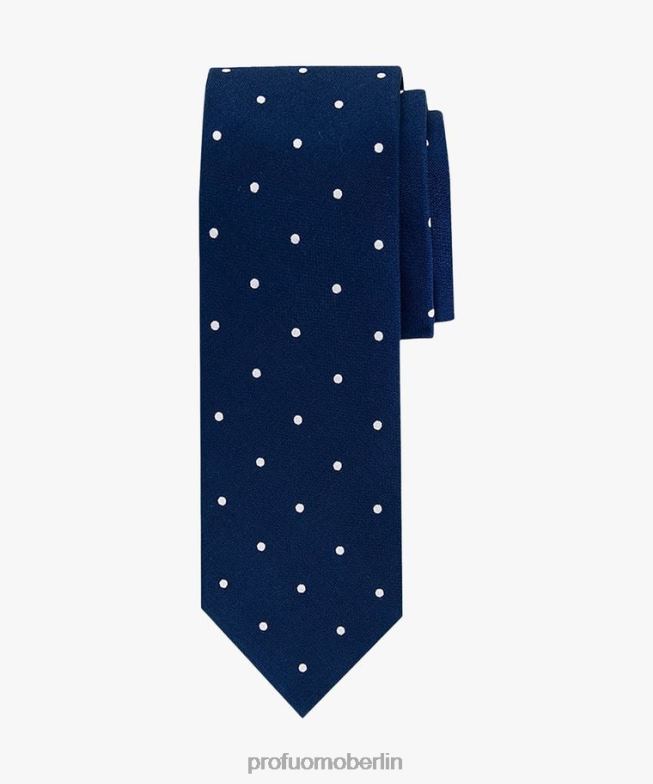 Zubehör de Profuomo Männer Gepunktete Seidenkrawatte Marine BR442593