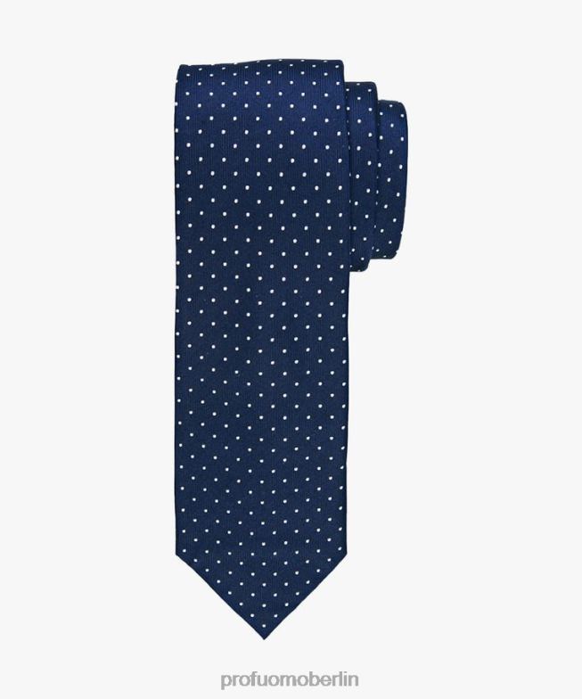 Zubehör de Profuomo Männer Gepunktete Seidenkrawatte Marine BR442616