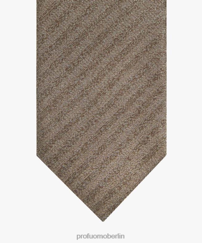 Zubehör de Profuomo Männer Krawatte aus Seide und Baumwolle braun BR442453