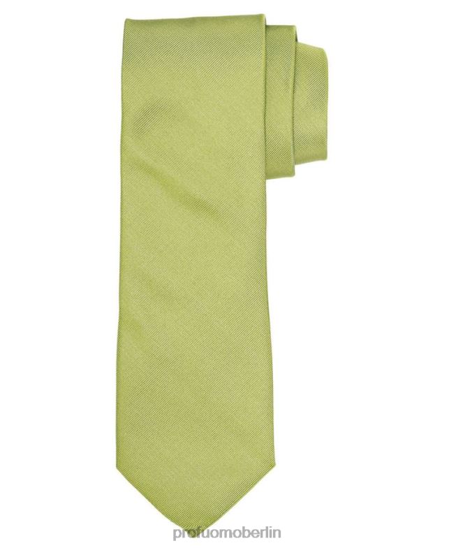 Zubehör de Profuomo Männer Limette gerippte Seidenkrawatte Grün BR442567