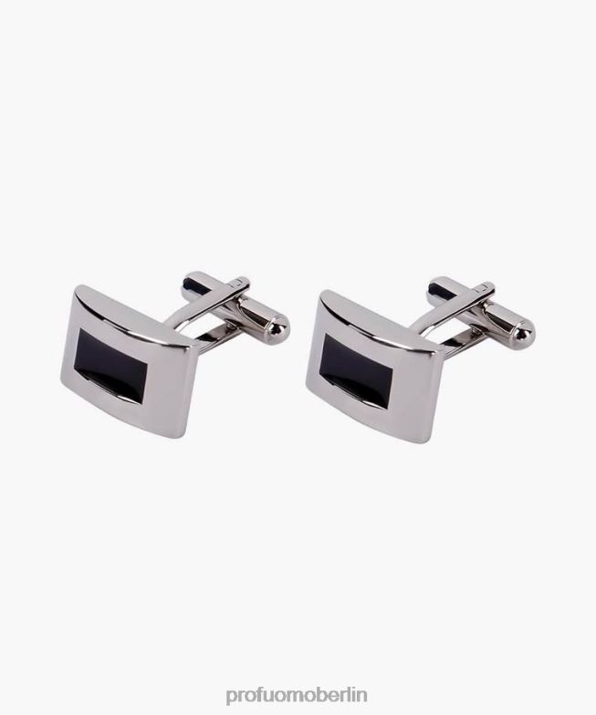 Zubehör de Profuomo Männer Manschettenknöpfe aus Epoxidharz Schwarz BR442694