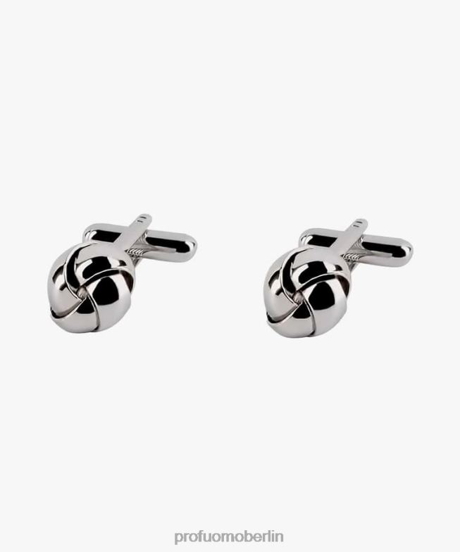 Zubehör de Profuomo Männer Manschettenknöpfe mit Junggesellenknoten Silber BR442701