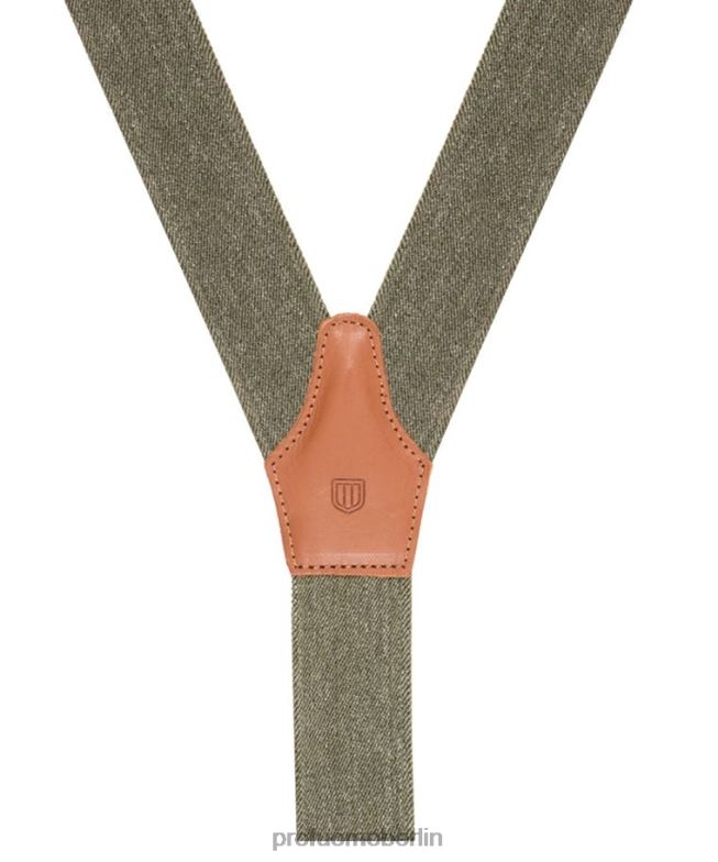 Zubehör de Profuomo Männer Melange-Hosenträger Grün BR442677