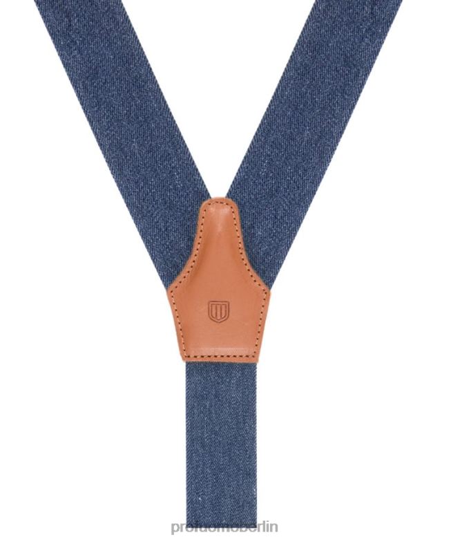 Zubehör de Profuomo Männer Melange-Hosenträger Marine BR442678