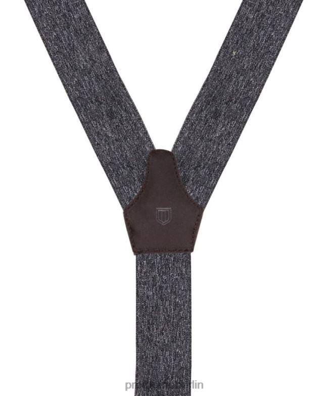 Zubehör de Profuomo Männer Melange-Hosenträger grau BR442673