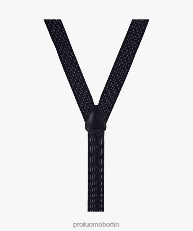 Zubehör de Profuomo Männer Nadelstreifen-Hosenträger Marine BR442662