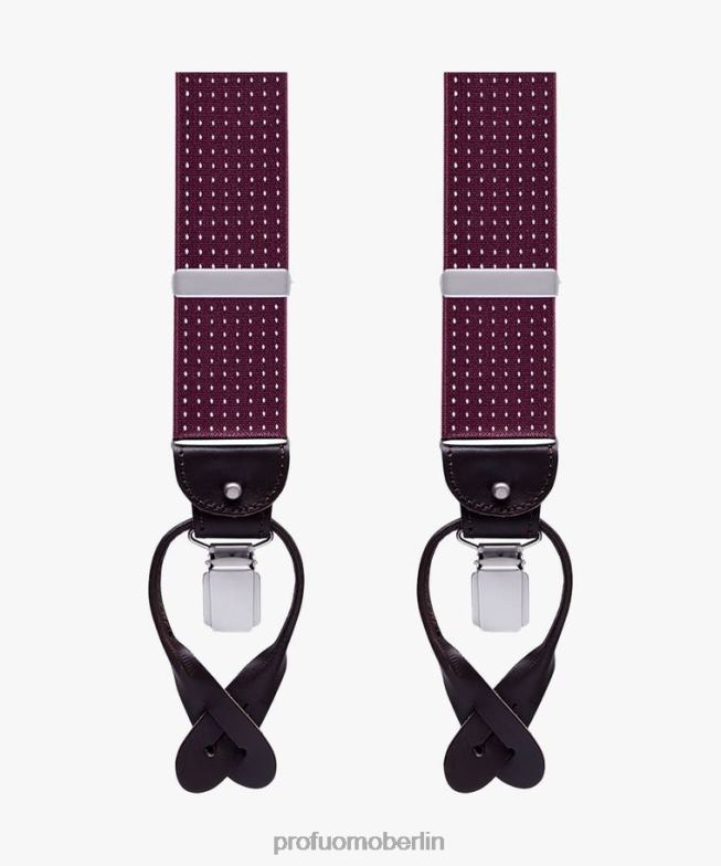 Zubehör de Profuomo Männer Pindot-Klammern Bordeaux BR442681